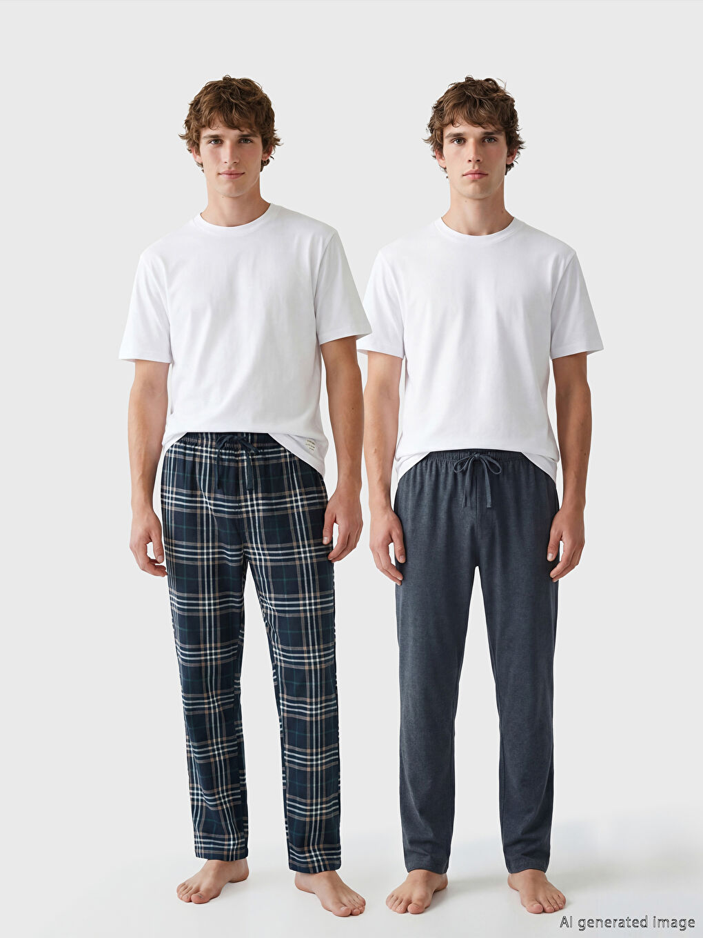 Lacivert Standart Kalıp Erkek Pijama Altı 2'li-1