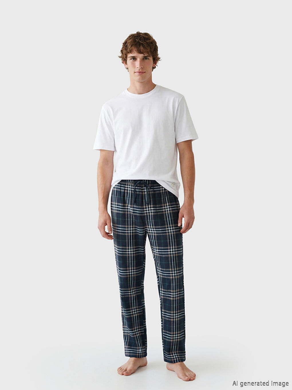 Lacivert Standart Kalıp Erkek Pijama Altı 2'li-3