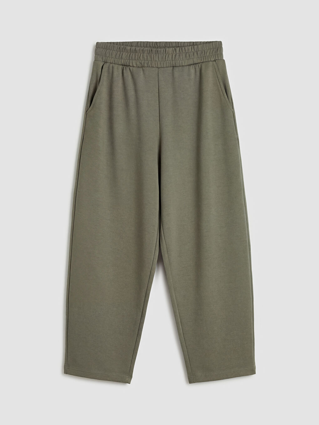 Haki Beli Lastikli Kadın Eşofman Altı