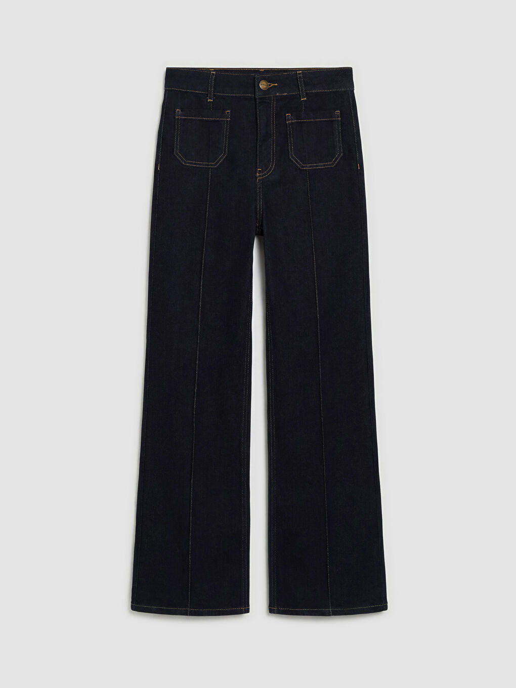 Lacivert Straight Fit Kadın Jean Pantolon-5
