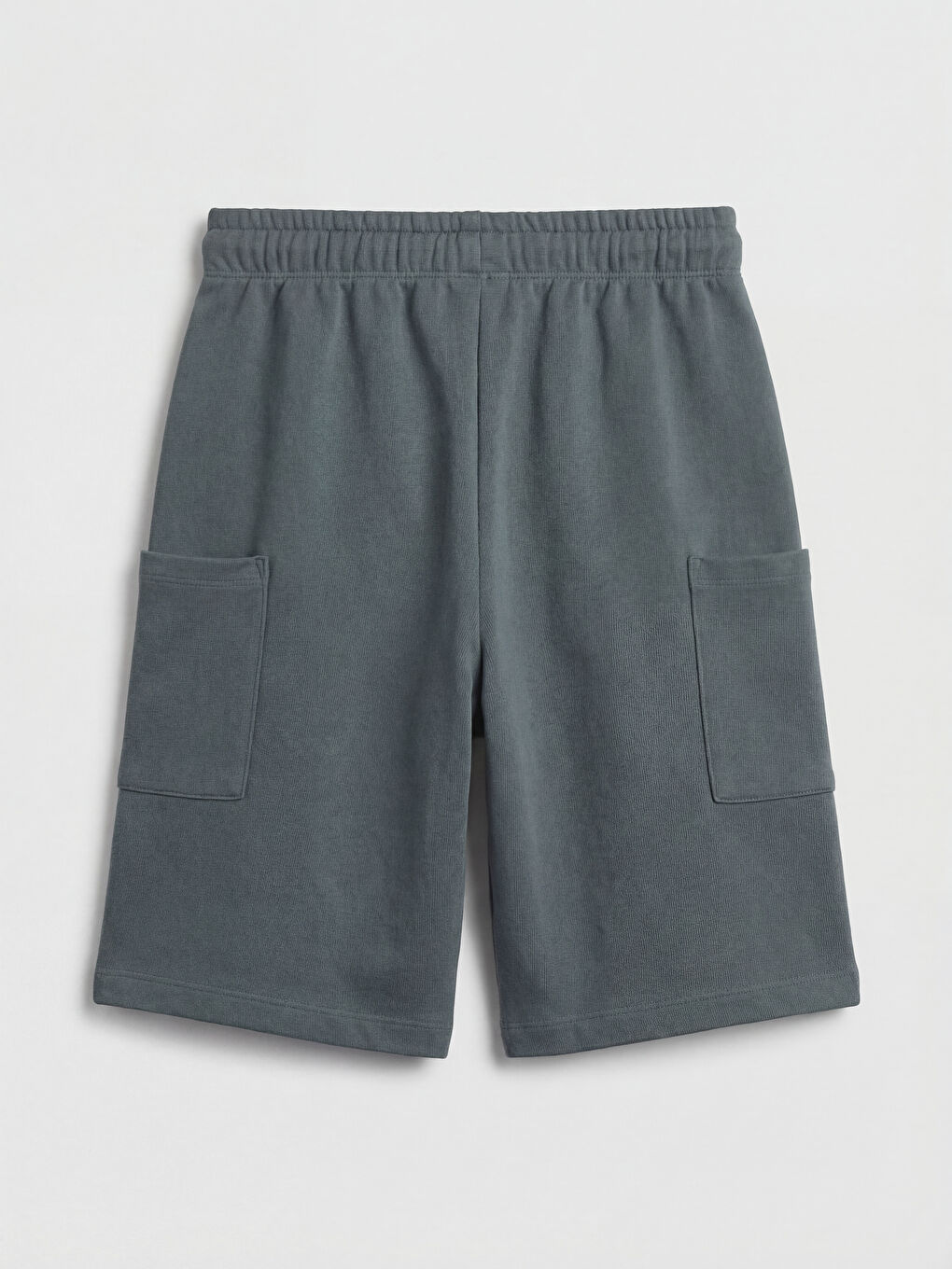Gri Beli Lastikli Erkek Çocuk Kargo Cepli Şort-1