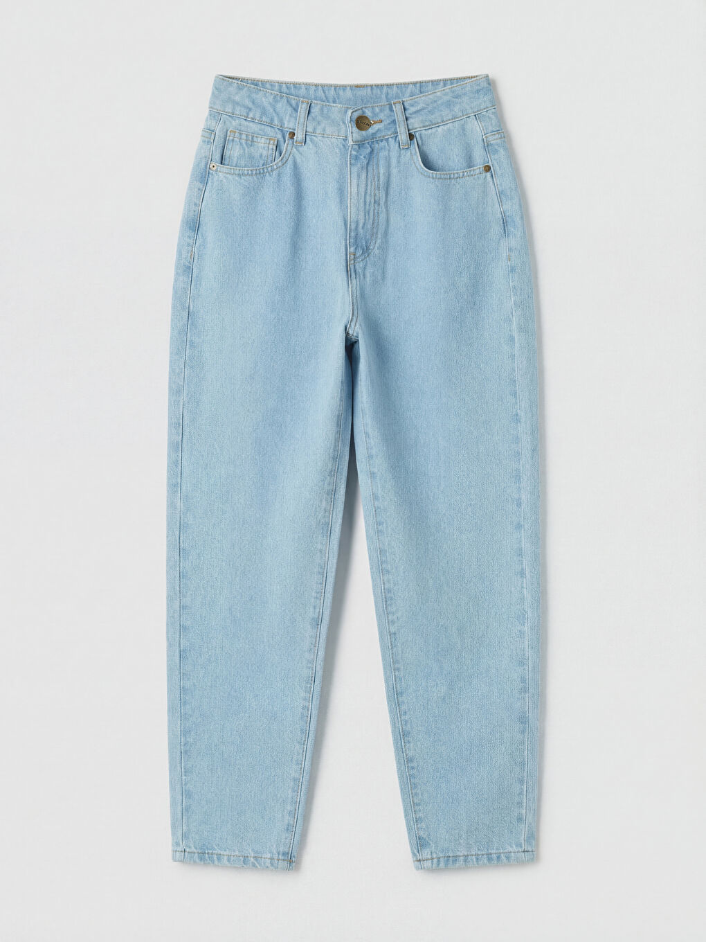 Mavi Yüksek Bel Mom Fit Kadın Jean Pantolon