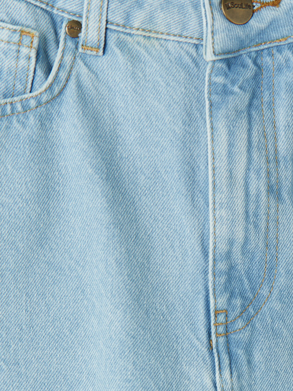 Mavi Yüksek Bel Mom Fit Kadın Jean Pantolon-2