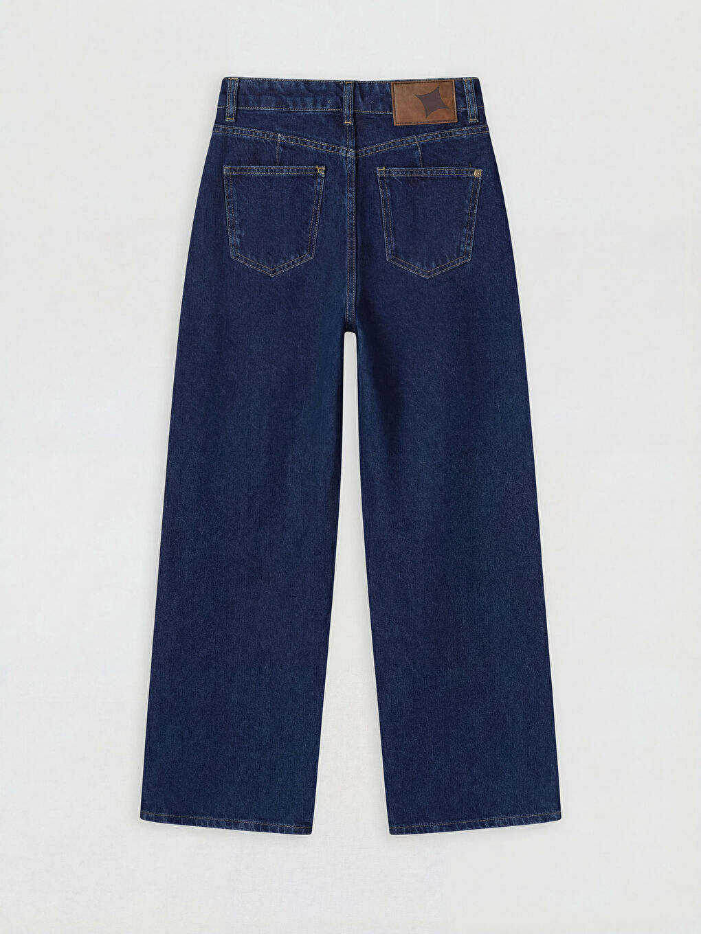 Lacivert Wideleg Kadın Jean Pantolon-1