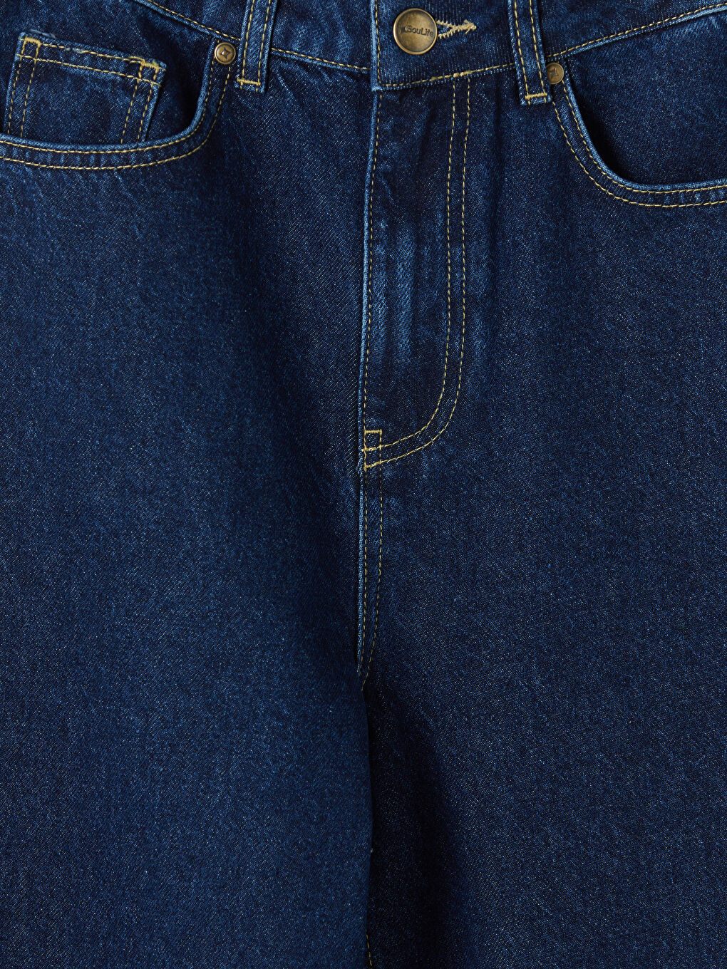 Lacivert Wideleg Kadın Jean Pantolon-2