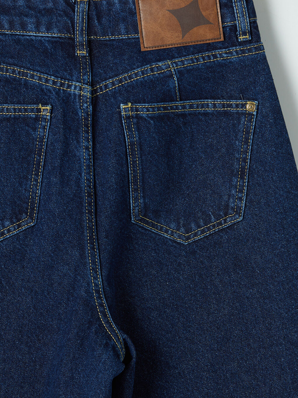 Lacivert Wideleg Kadın Jean Pantolon-3