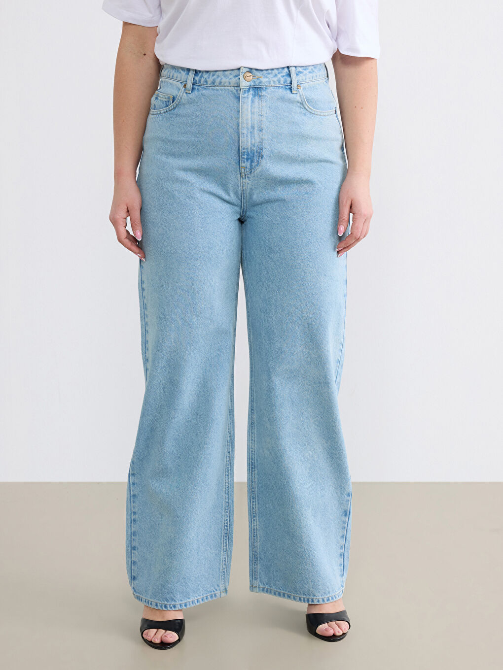 Mavi Wideleg Kadın Jean Pantolon-1