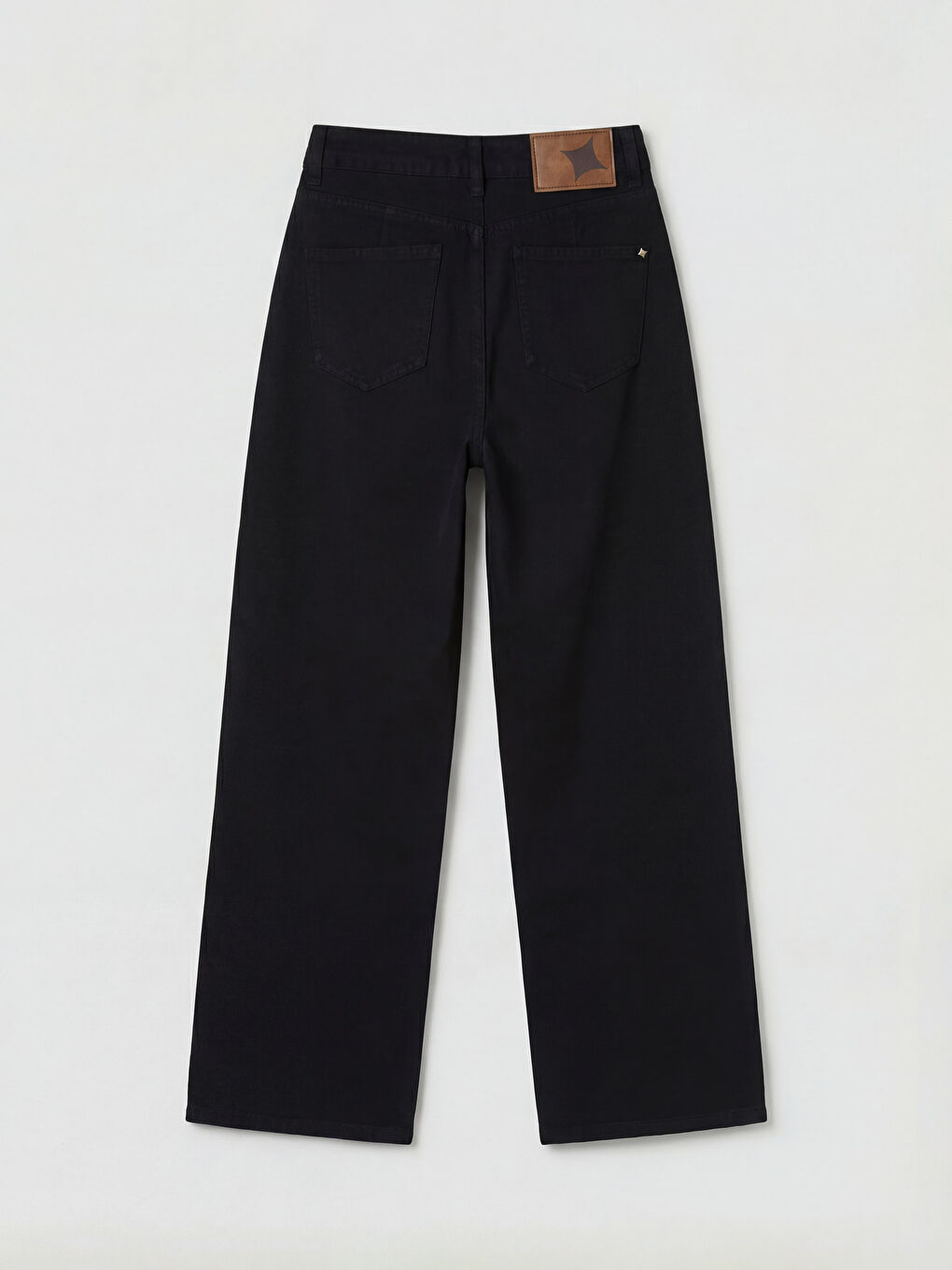 Siyah Wideleg Kadın Jean Pantolon-1