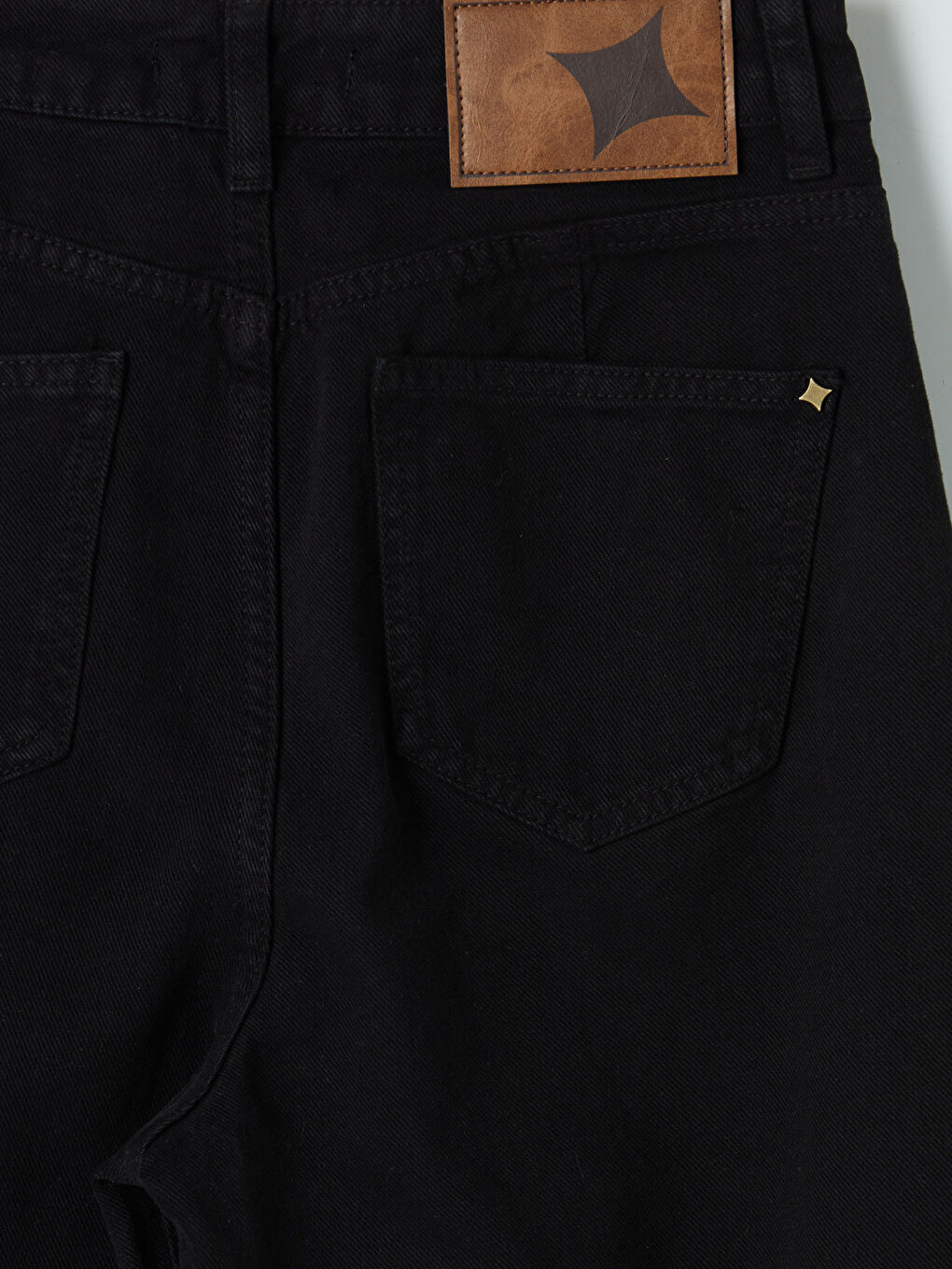 Siyah Wideleg Kadın Jean Pantolon-3