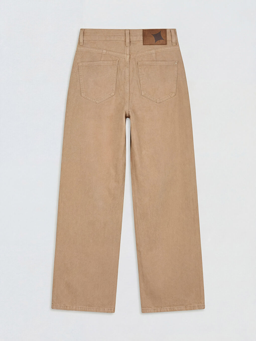 Bej Wideleg Kadın Jean Pantolon-1