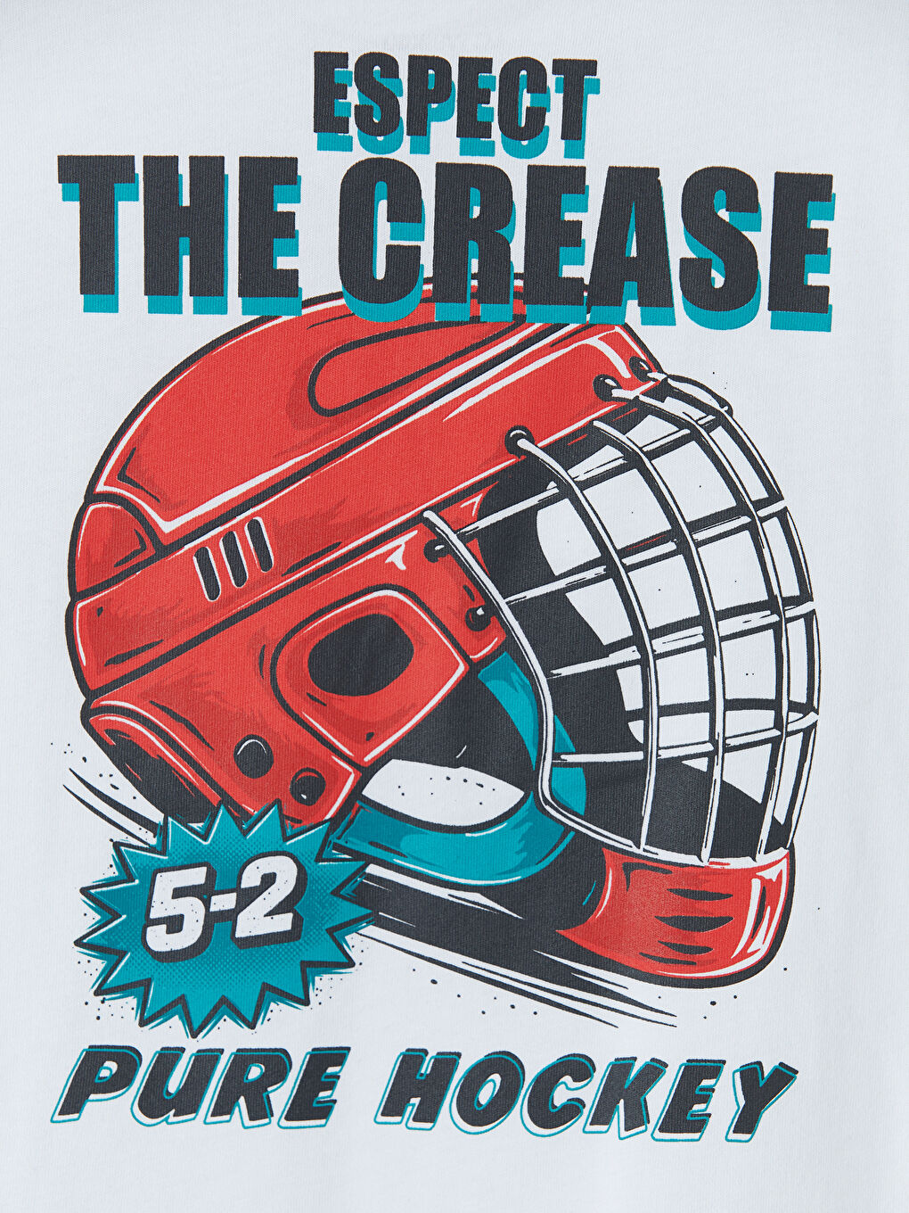 Beyaz Bisiklet Yaka Baskılı Erkek Çocuk Tişört-4