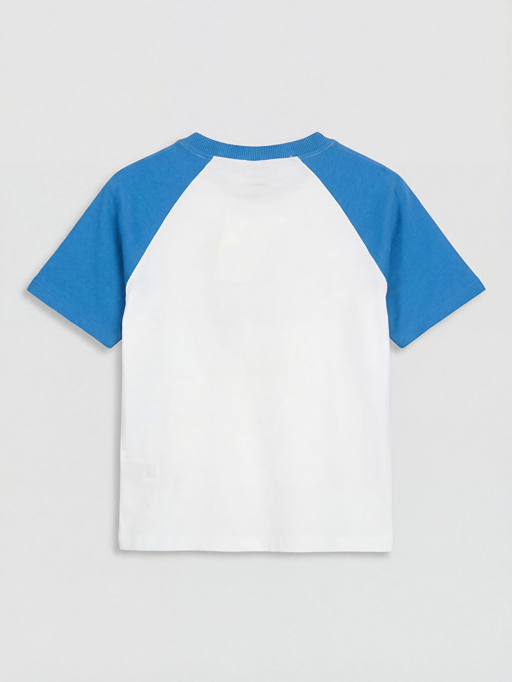 Beyaz Bisiklet Yaka Baskılı Erkek Çocuk Tişört-1