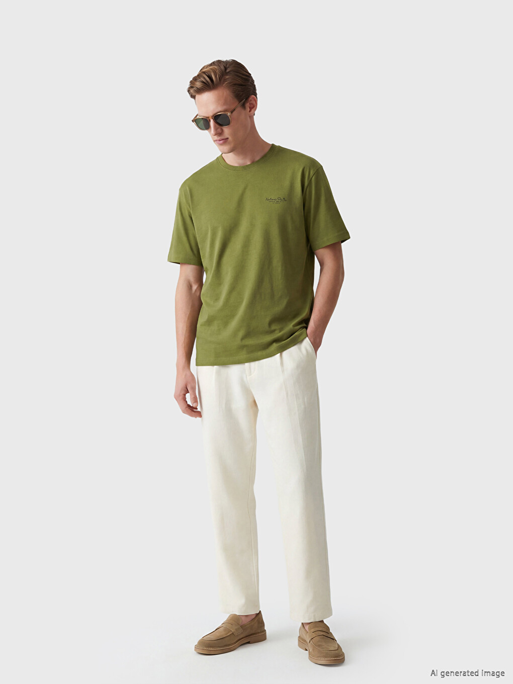 Loose Fit Crew Neck Printed Men's T-Shirt-1