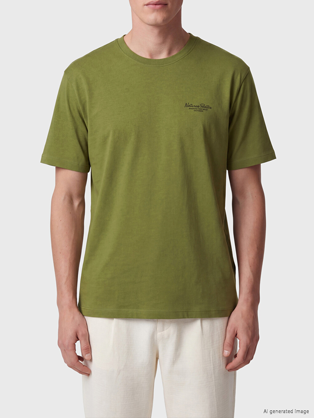 Loose Fit Crew Neck Printed Men's T-Shirt-2