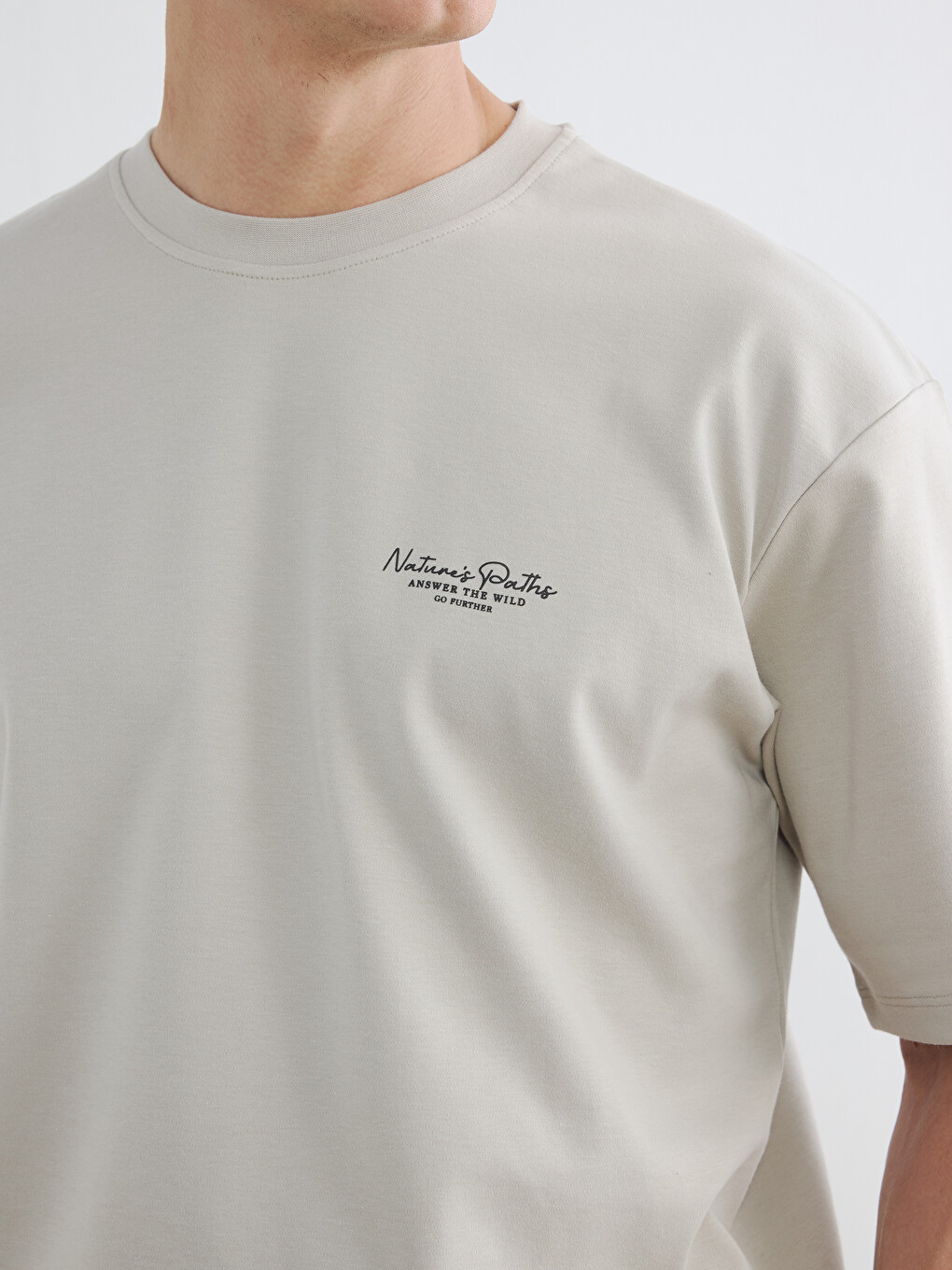 Loose Fit Crew Neck Printed Men's T-Shirt-2