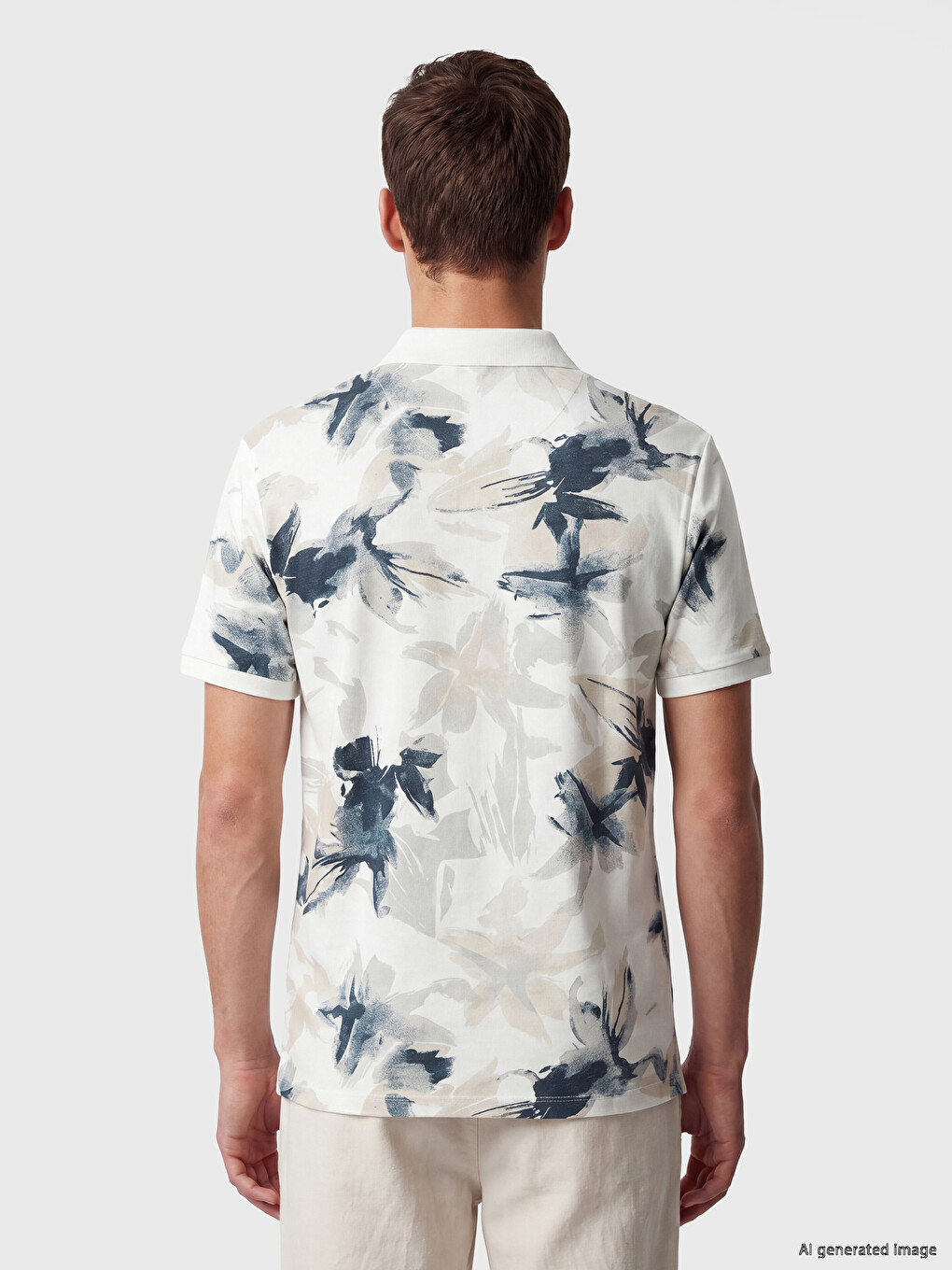 Polo Collar Patterned Pique Men's T-Shirt-3