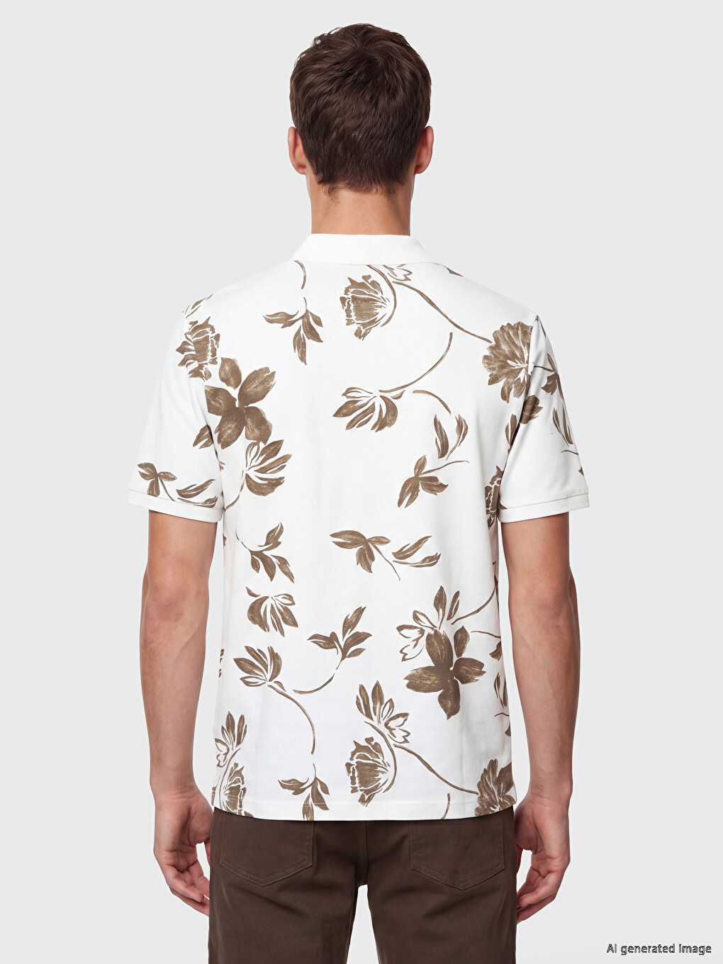 Polo Collar Patterned Men's T-Shirt-3