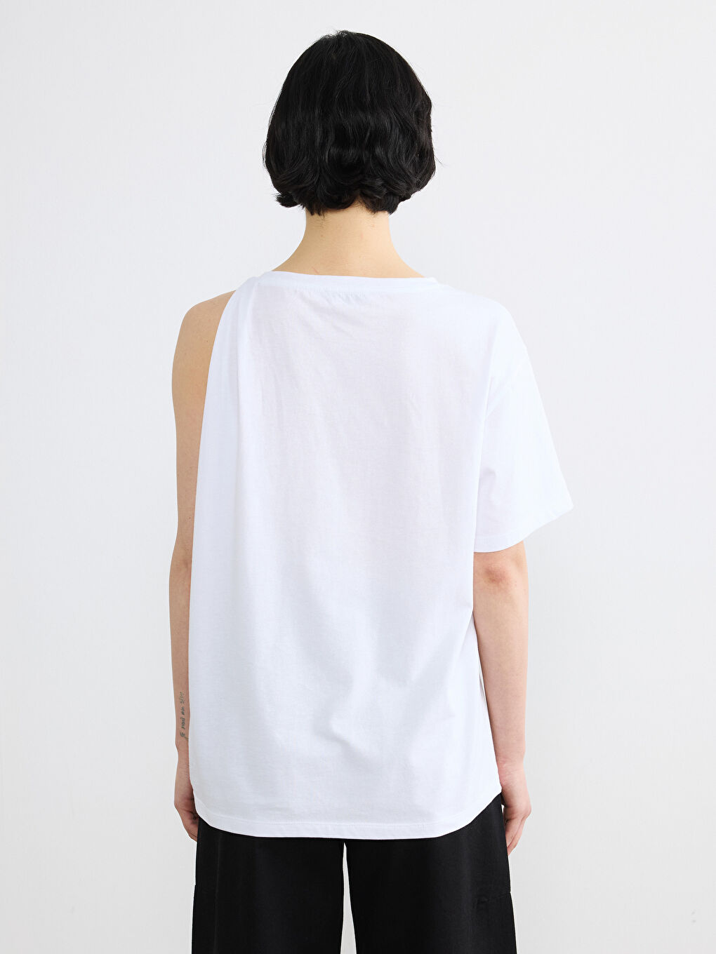 Beyaz Bisiklet Yaka Büzgülü Bluz-4