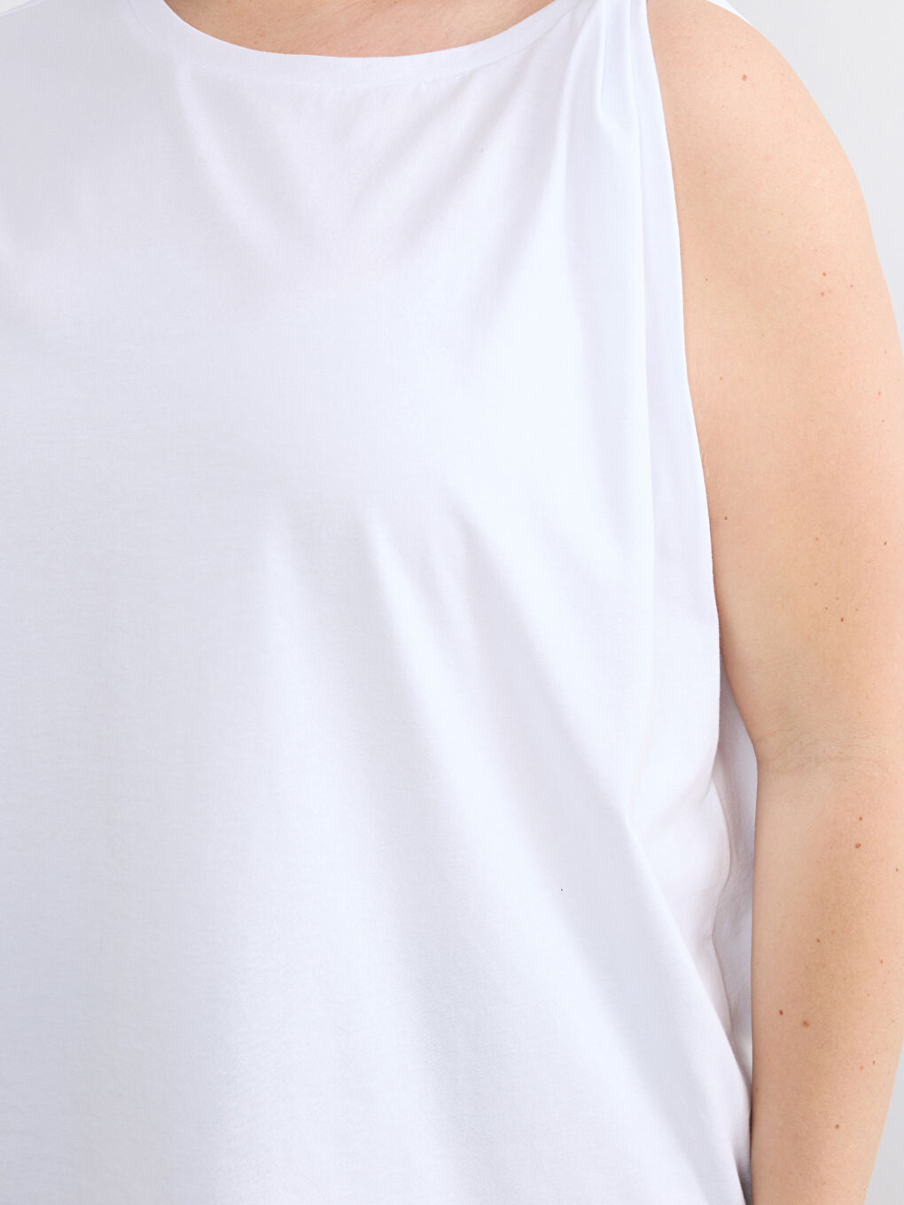 Beyaz Bisiklet Yaka Büzgülü Bluz-6