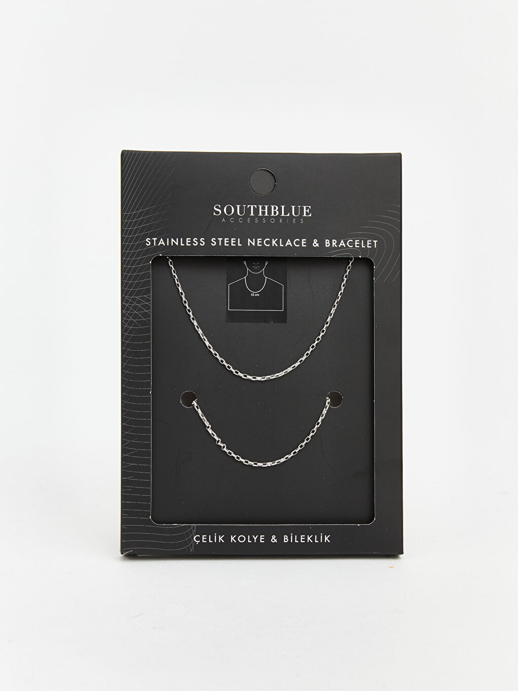 Gri Erkek Zincir Kolye Seti-2