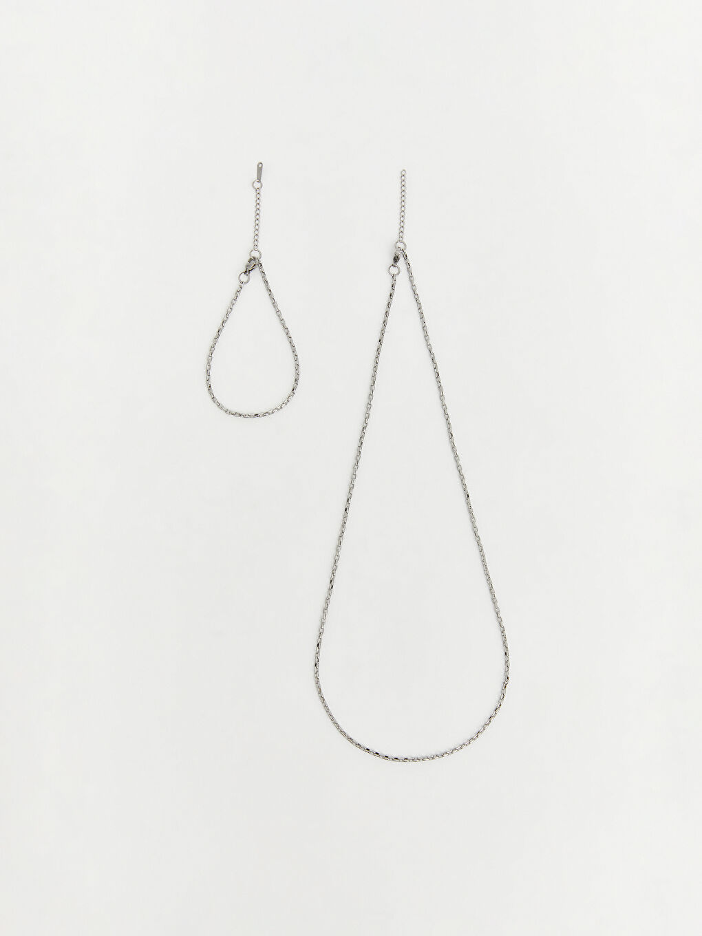 Gri Erkek Zincir Kolye Seti