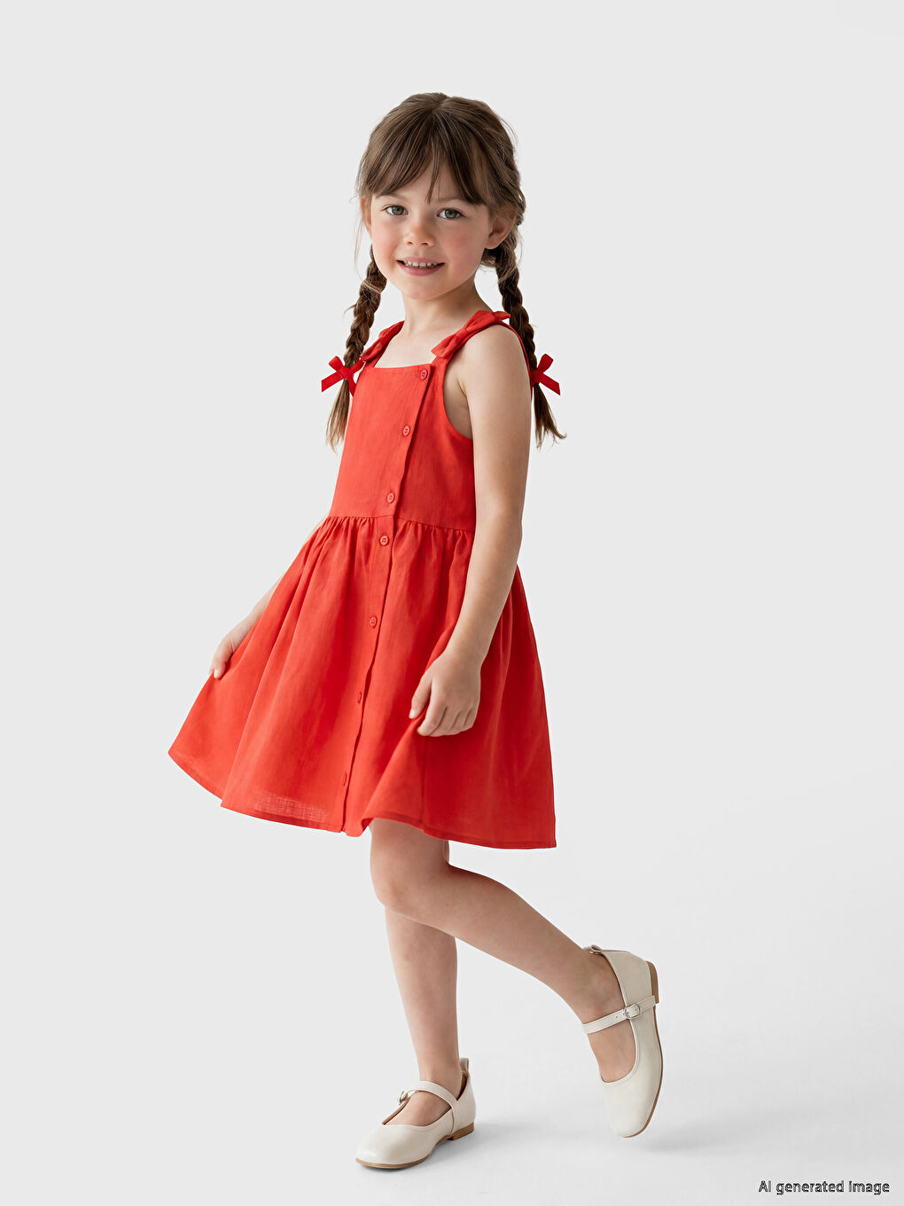 Girls' Bow Detail Dress