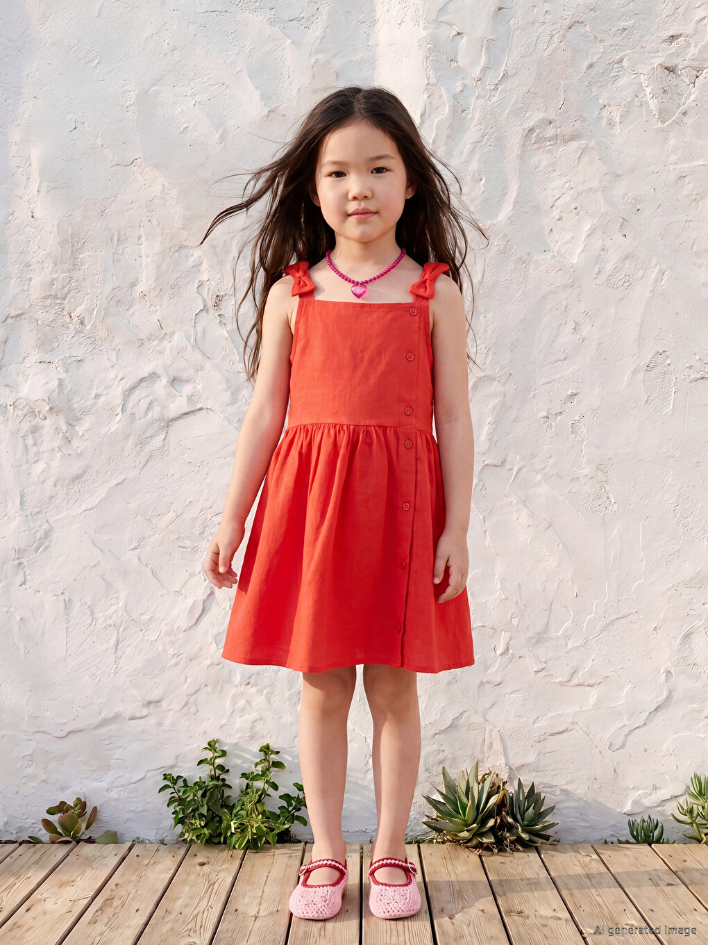 Girls' Bow Detail Dress