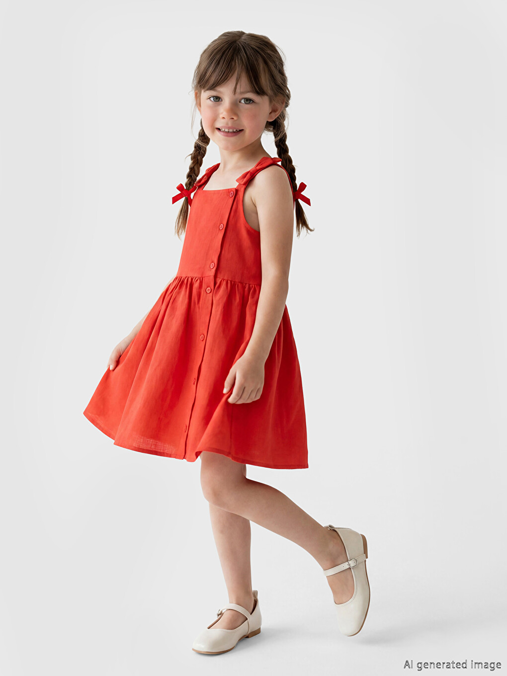 Girls' Bow Detail Dress-1