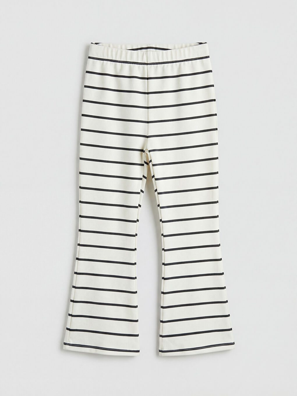 Bej Çizgili Kız Bebek Tayt Pantolon