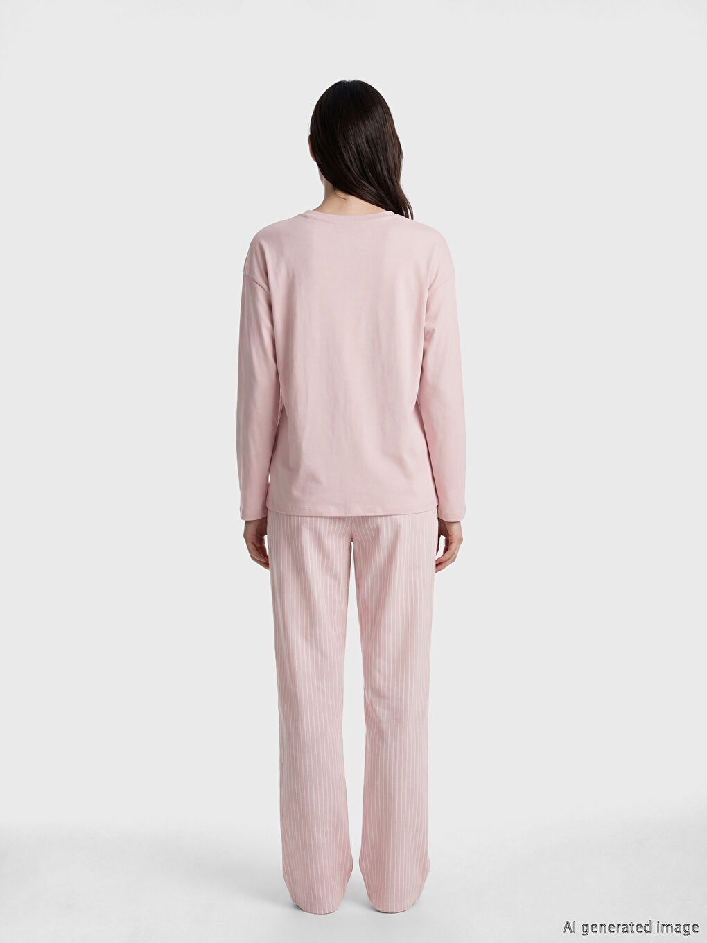 Pembe Bisiklet Yaka Baskılı Kadın Pijama Takımı-3