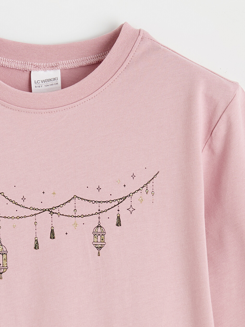 Pembe Baskılı Kız Çocuk Pijama Üst-2