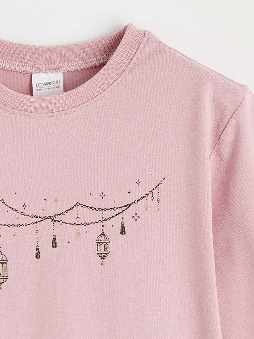 Pembe Bisiklet Yaka Baskılı Kız Çocuk Pijama Takım-6