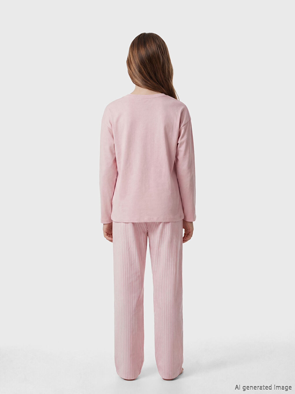 Pembe Bisiklet Yaka Baskılı Kız Çocuk Pijama Takım-3