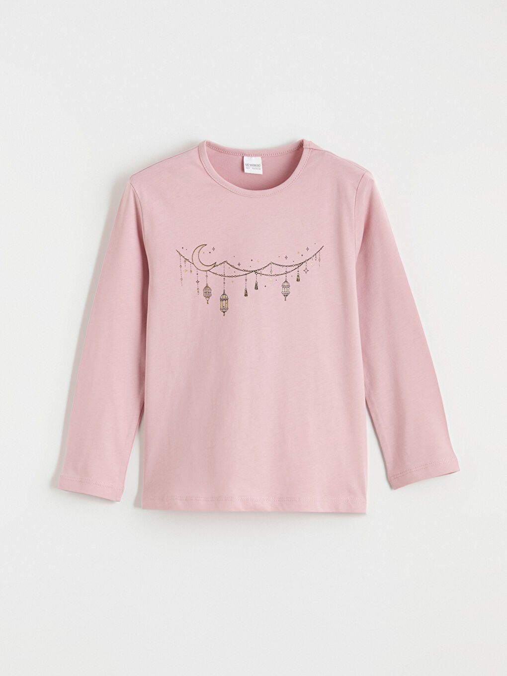 Pembe Bisiklet Yaka Kız Çocuk Baskılı Pijama Takım-5