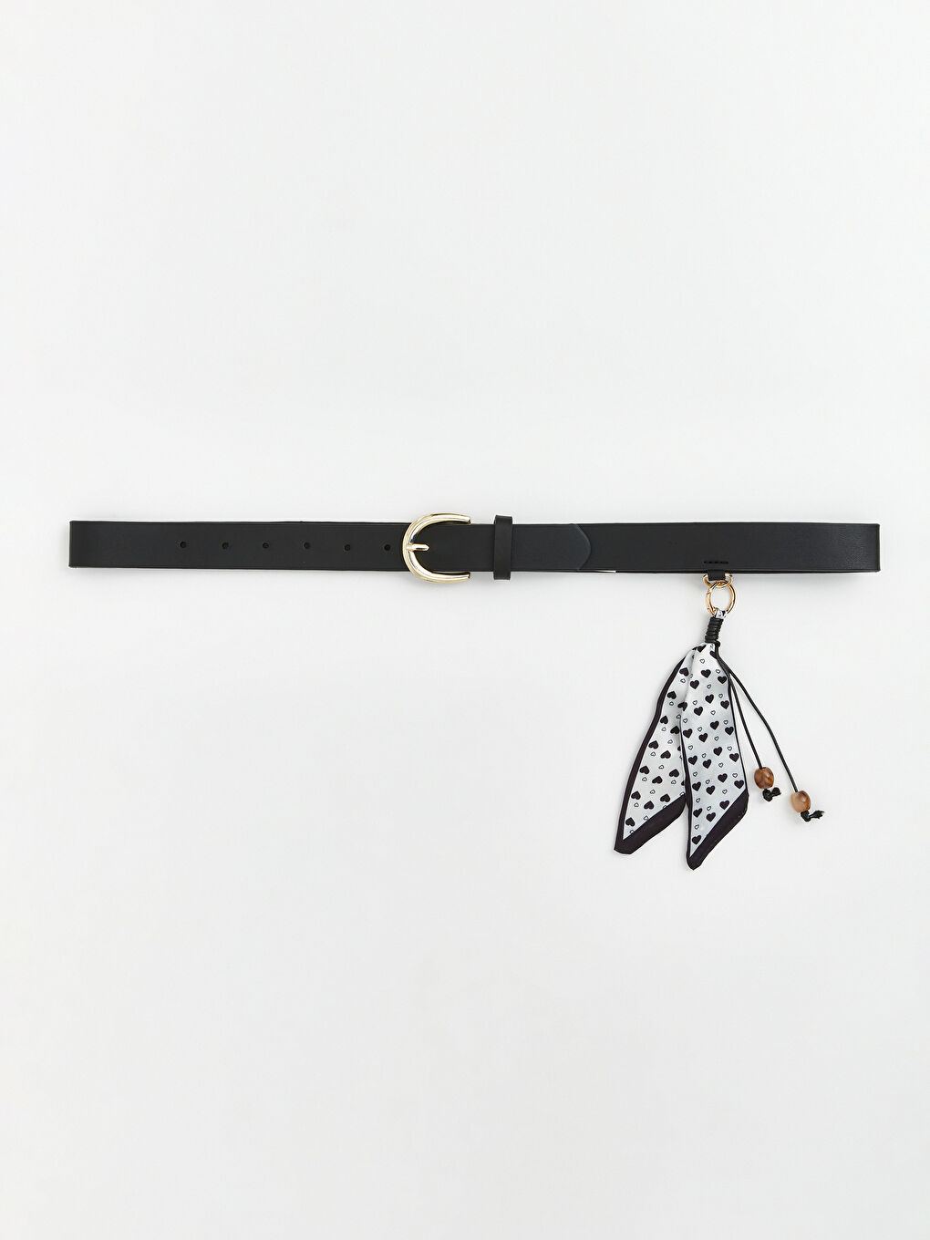 Siyah Deri Görünümlü Aksesuarlı Kadın Kemer -3