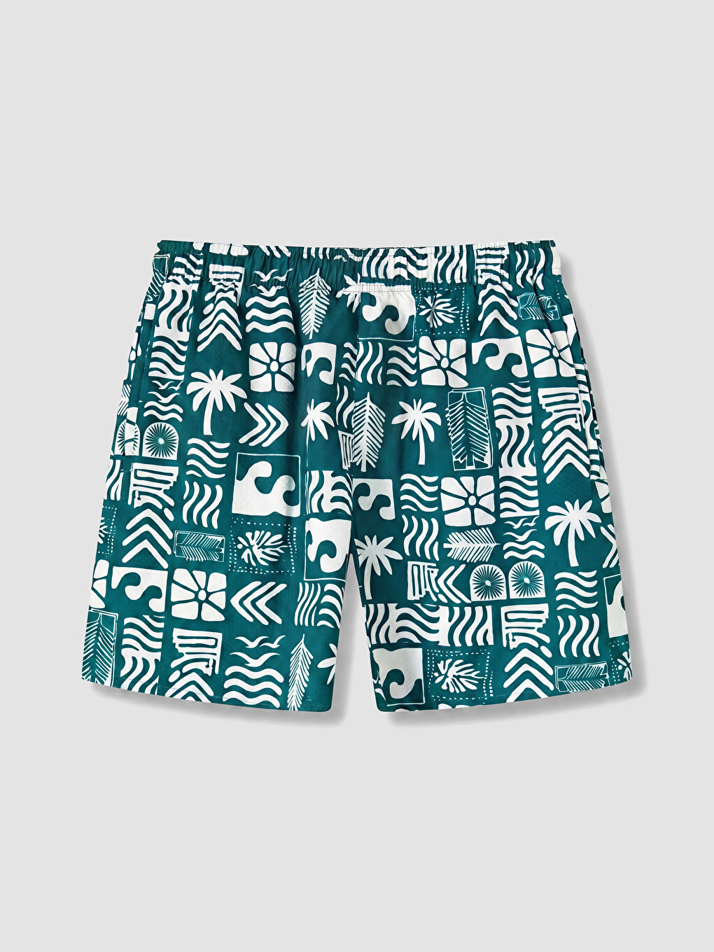 Short Patterned Men's Swimming Shorts-3
