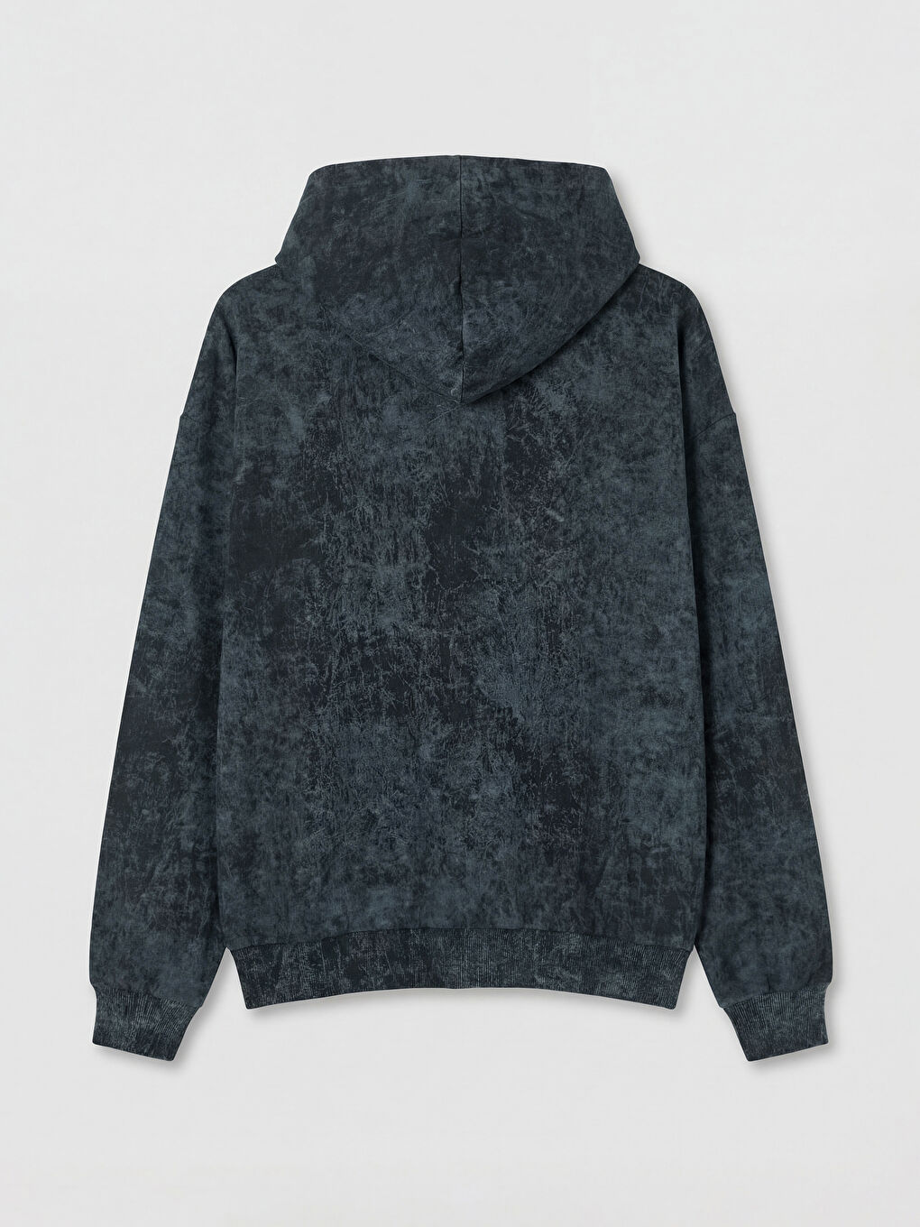 Antrasit Oversize Kapüşonlu Erkek Fermuarlı Sweatshirt-1