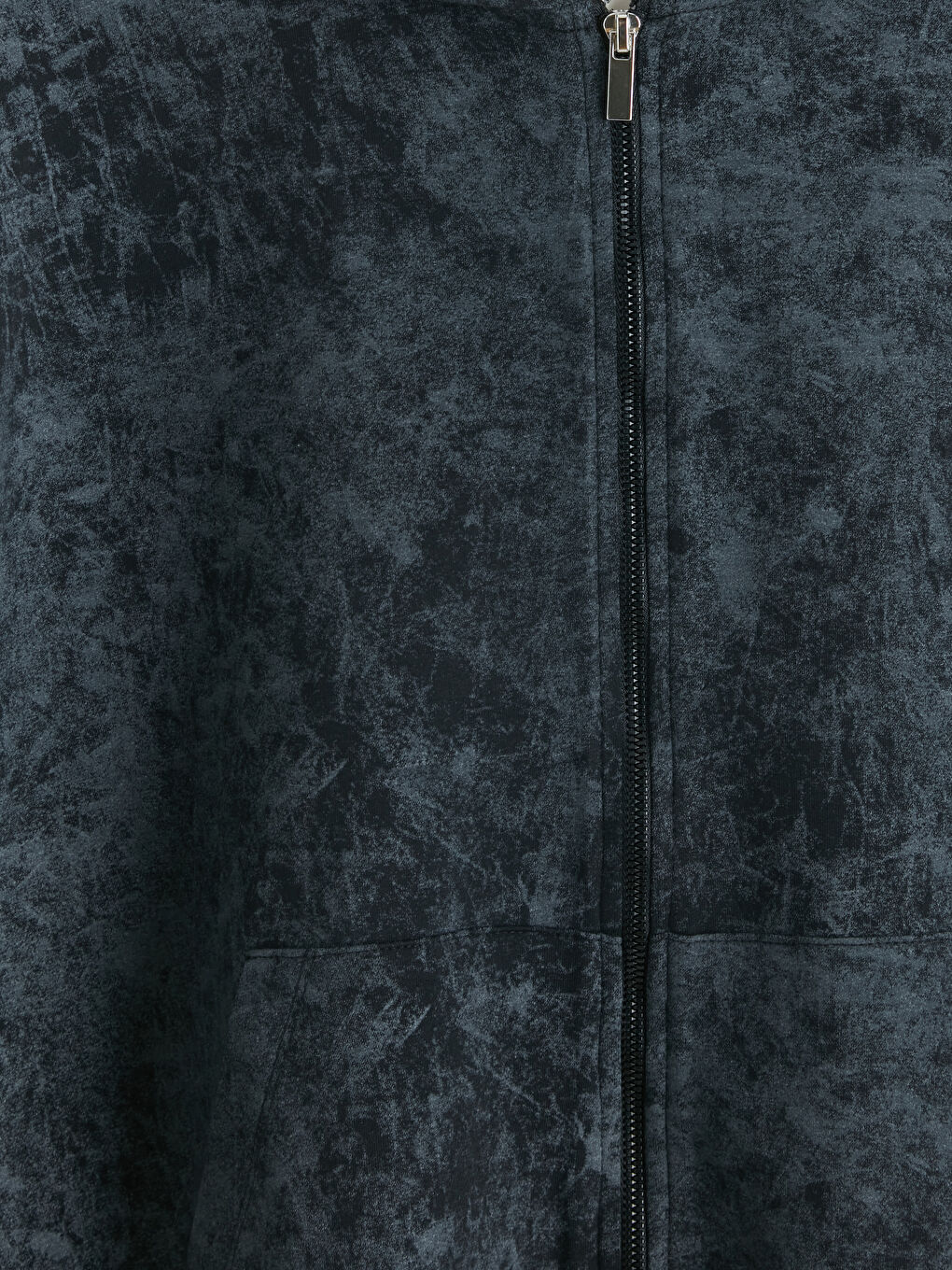 Antrasit Oversize Kapüşonlu Erkek Fermuarlı Sweatshirt-2