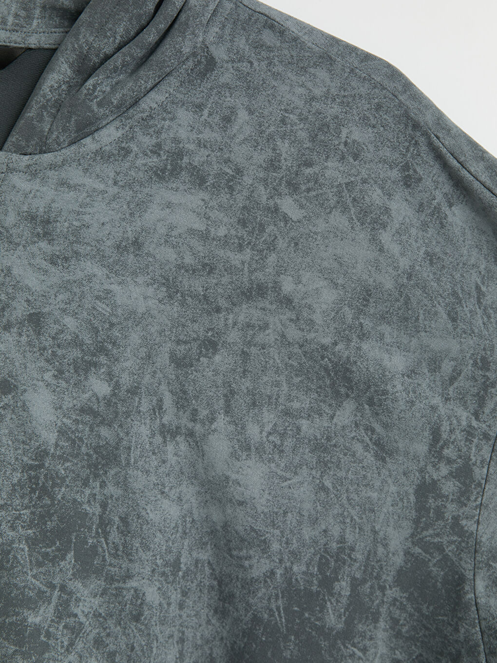 Gri Oversize Kapüşonlu Erkek Fermuarlı Sweatshirt-2