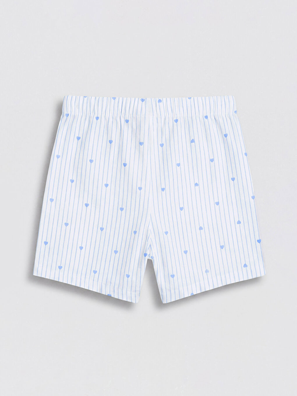 Mavi Gömlek Yaka Kız Çocuk Şortlu Pijama Takım-4