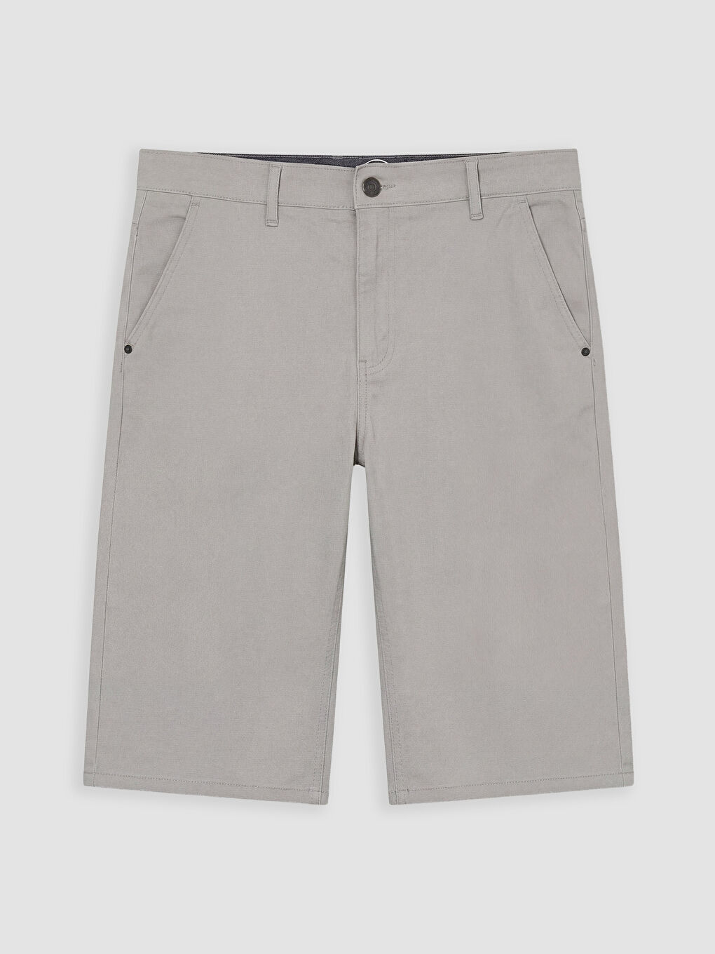Gri Regular Fit Erkek Jean Şort-4