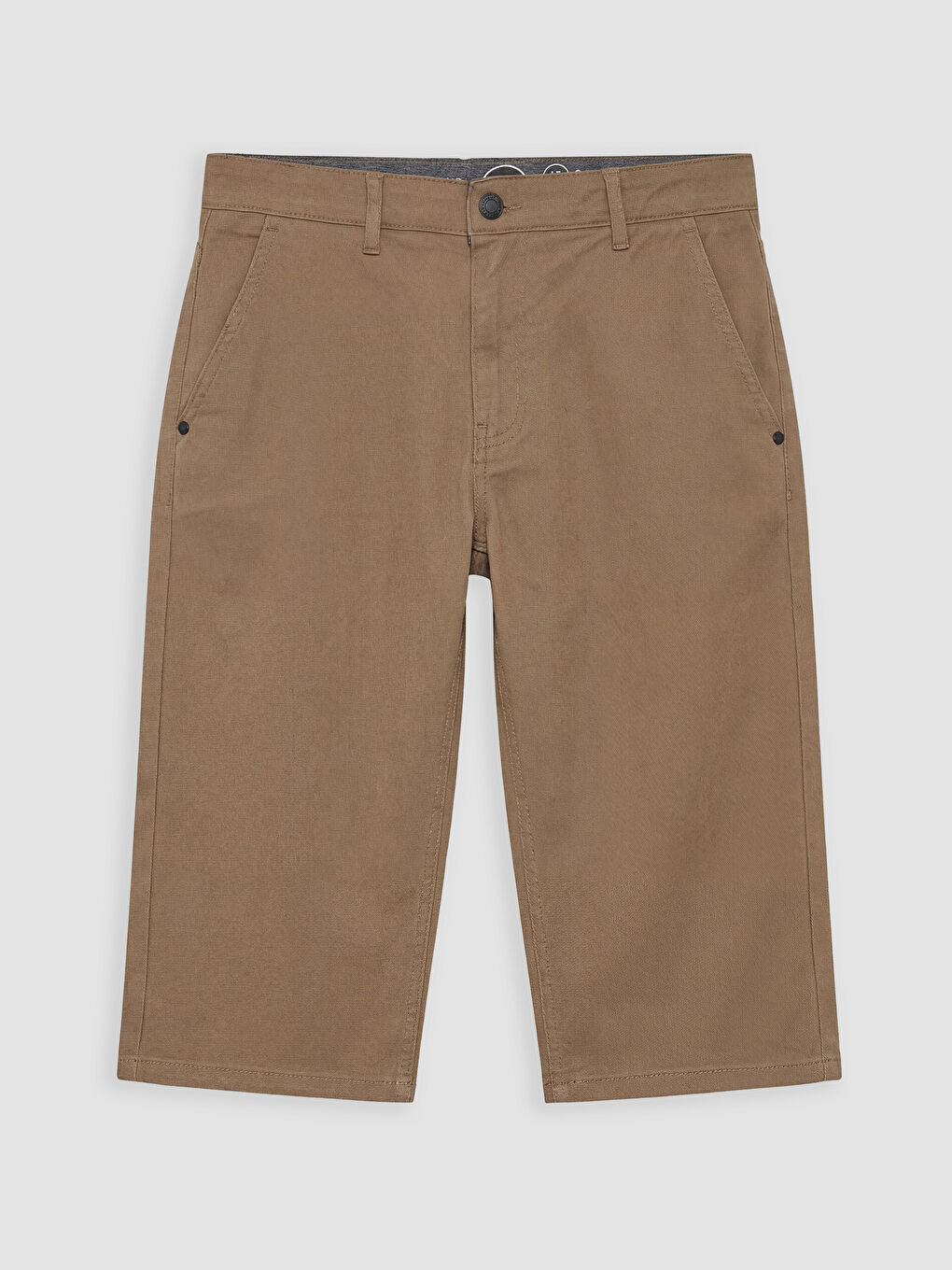Kahverengi Regular Fit Erkek Jean Şort-4