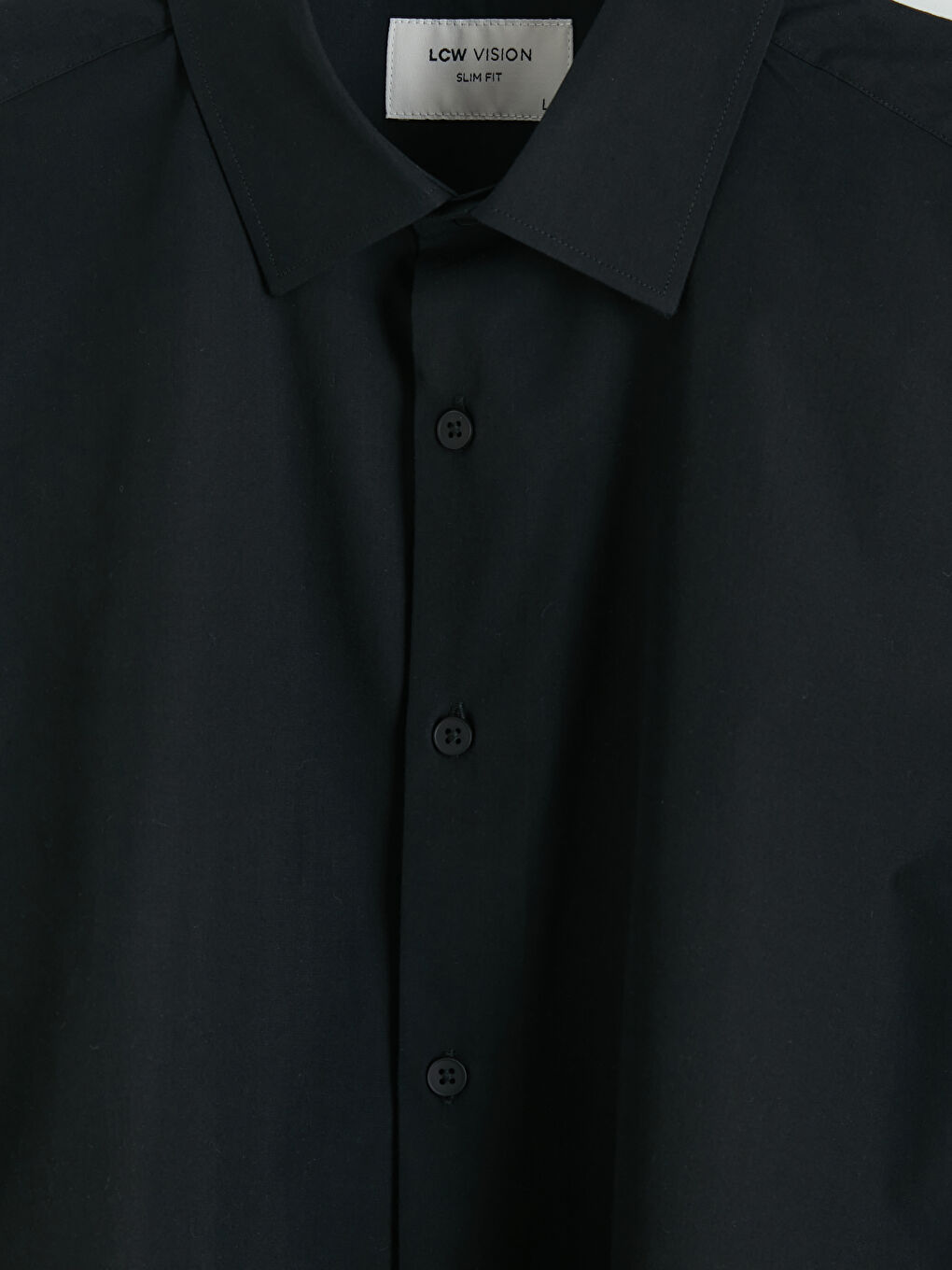 Siyah Slim Fit Erkek Gömlek-2