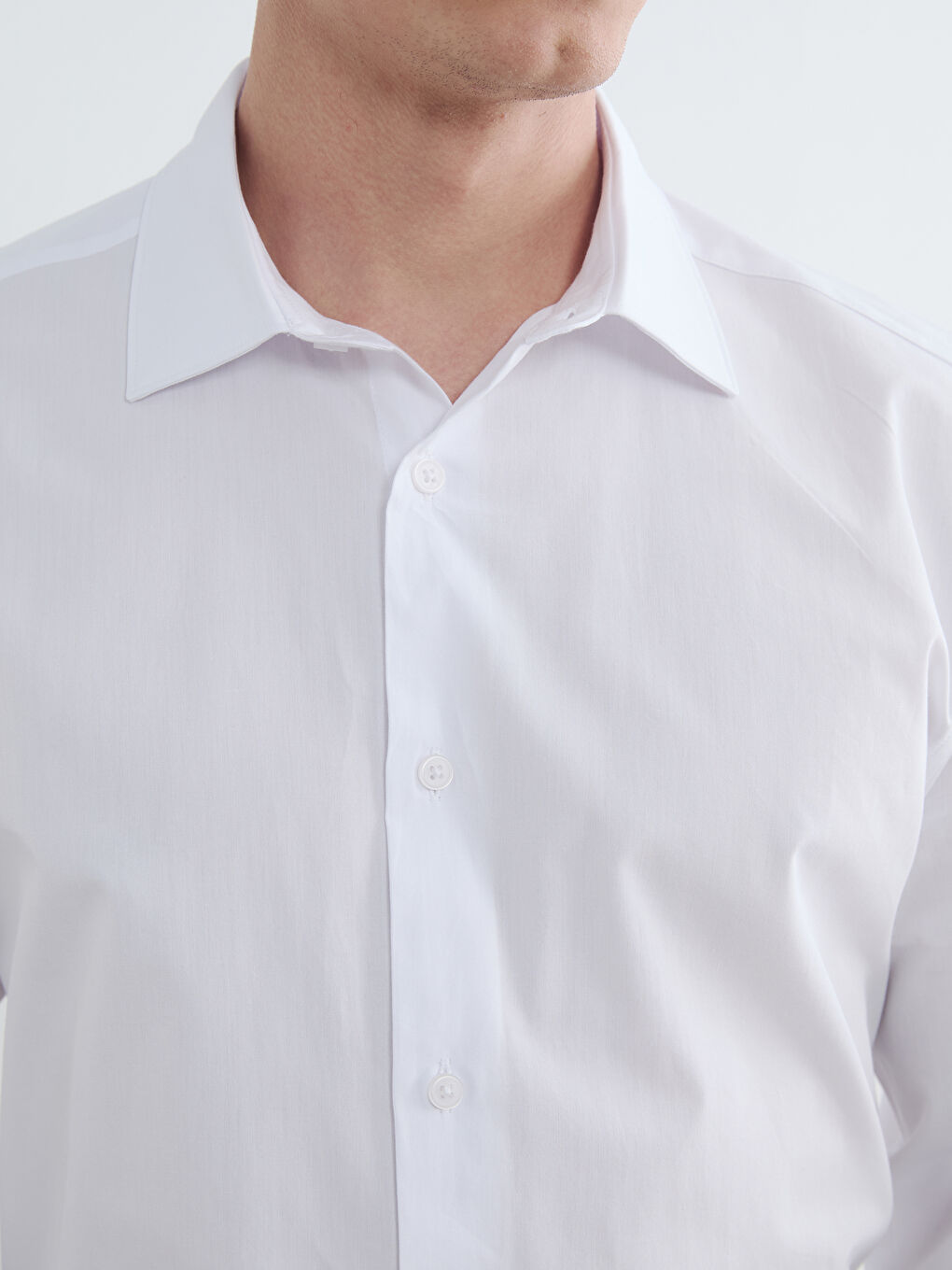 Beyaz Slim Fit Erkek Gömlek-2