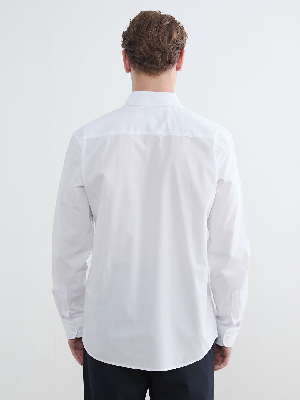 Beyaz Slim Fit Erkek Gömlek-3