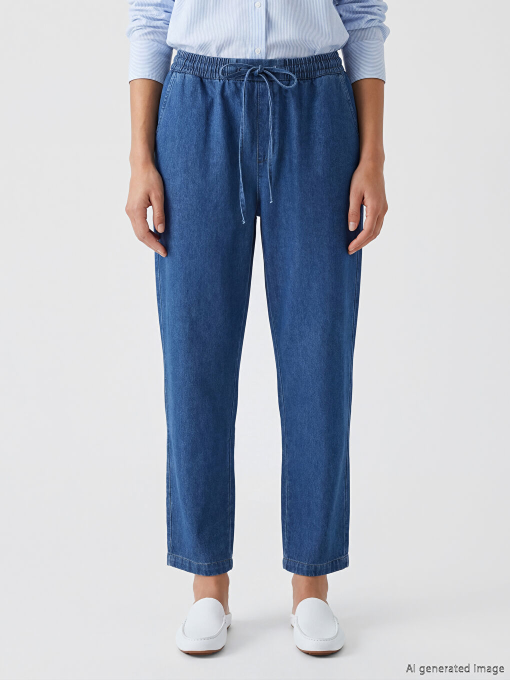 Elastic Waist Mom Fit Women's Jeans-1