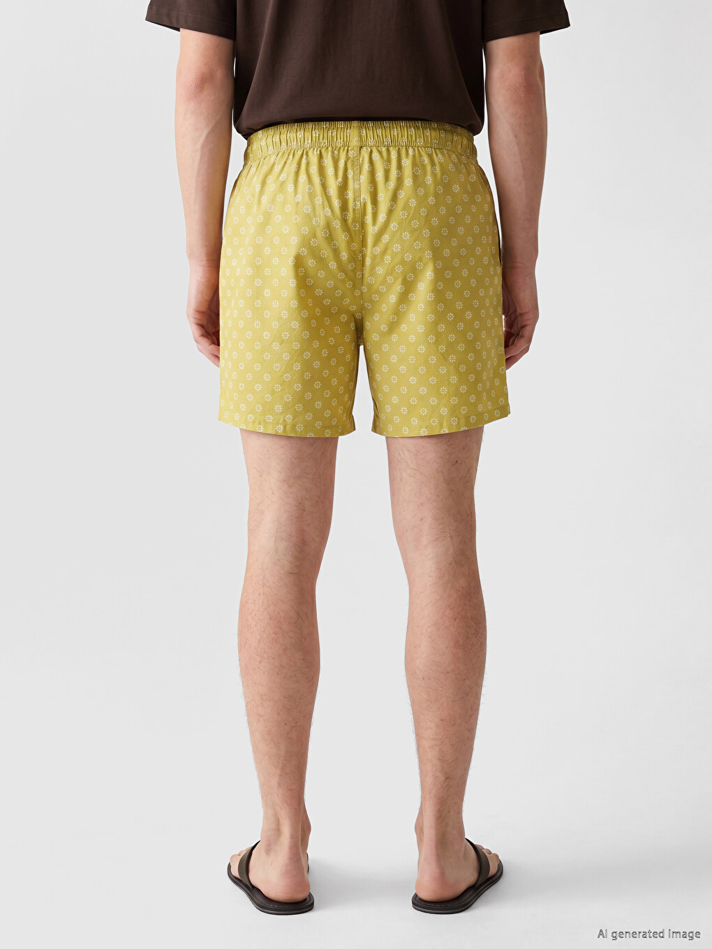 Short Patterned Men's Swimming Shorts-3