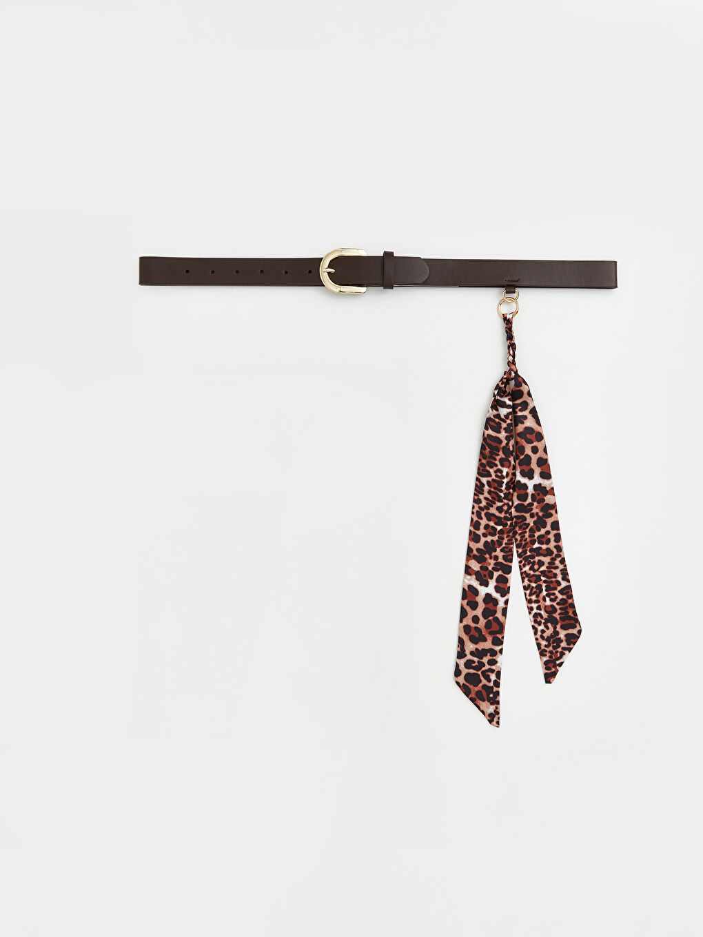 Kahverengi Deri Görünümlü Aksesuarlı Kadın Kemer-3