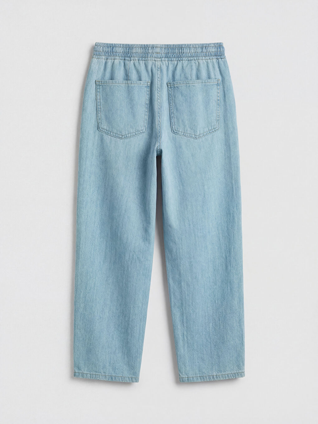 İndigo Beli Lastikli Balloon Fit Kadın Jean Pantolon-1