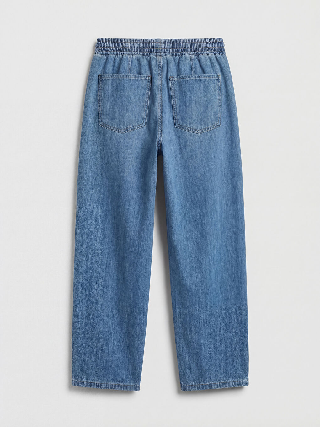 İndigo Beli Lastikli Balloon Fit Kadın Jean Pantolon-1